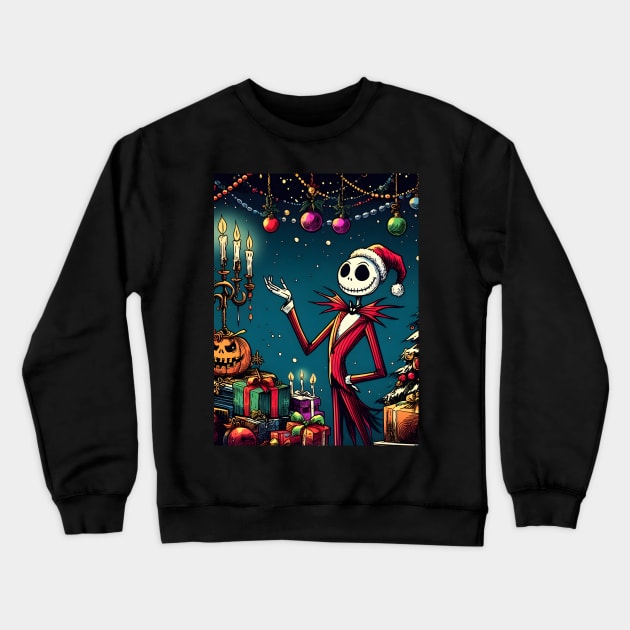 Elevate Your Holidays: Unique Jack Skellington Christmas Art for a Whimsical Celebration! Crewneck Sweatshirt by insaneLEDP